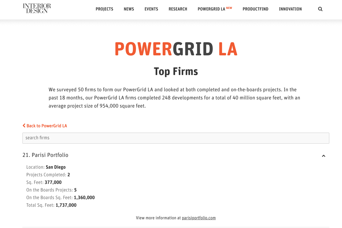 Power Grid Top LA Interior Design Firms