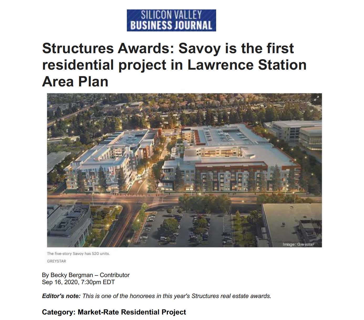 2020 Structures Awards: Savoy is the first residential project in Lawrence Station Area Plan