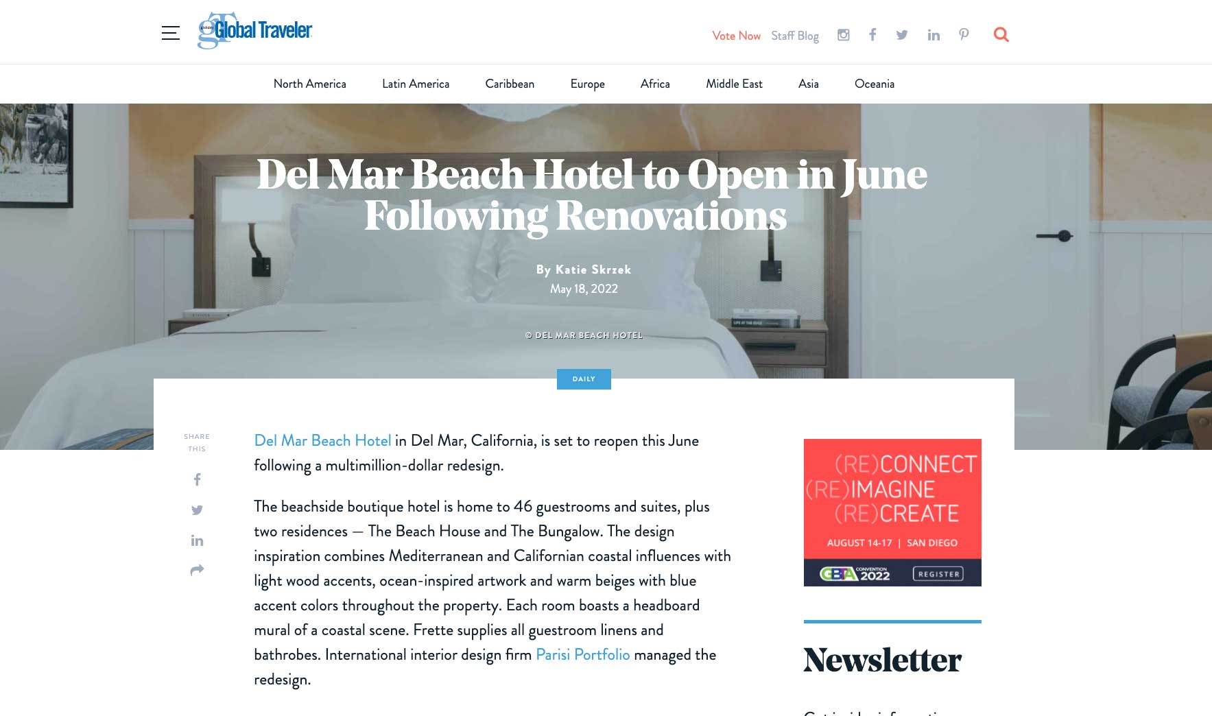 Del Mar Beach Hotel in Del Mar is set to reopen this June